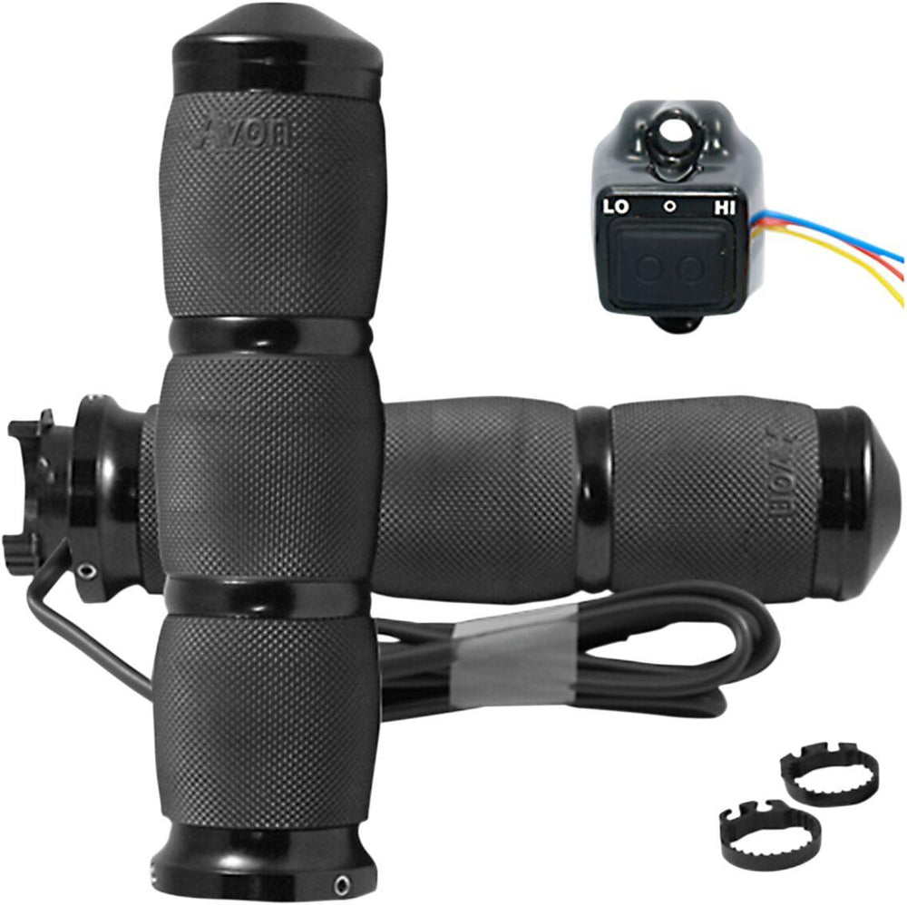 Avon Grips Air Cushion Heated Grips For Triumph Adventurer 900 1996-2001 3 Ring - Black