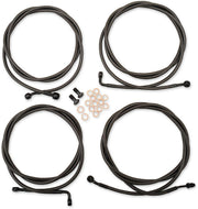 LA Choppers Standard Midnight Braided Handlebar Cable/Brake Hose Kit ABS For Harley Davidson FLHR 1750 2017-2019 45.5 cm - 51 cm (18" - 20") - Black/Clear-Coated