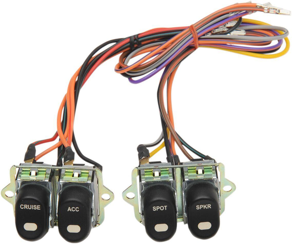 Drag Specialties Inner Fairing Cap Switch Kit For Harley Davidson FLHTC 1340 1996-1998 - Black White