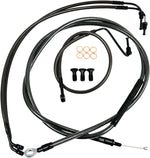 LA Choppers Standard Midnight Braided Handlebar Cable/Brake Hose Kit For Harley Davidson FLHR 1690 2014-2015 45.5 cm - 51 cm (18" - 20") - Black/Clear-Coated