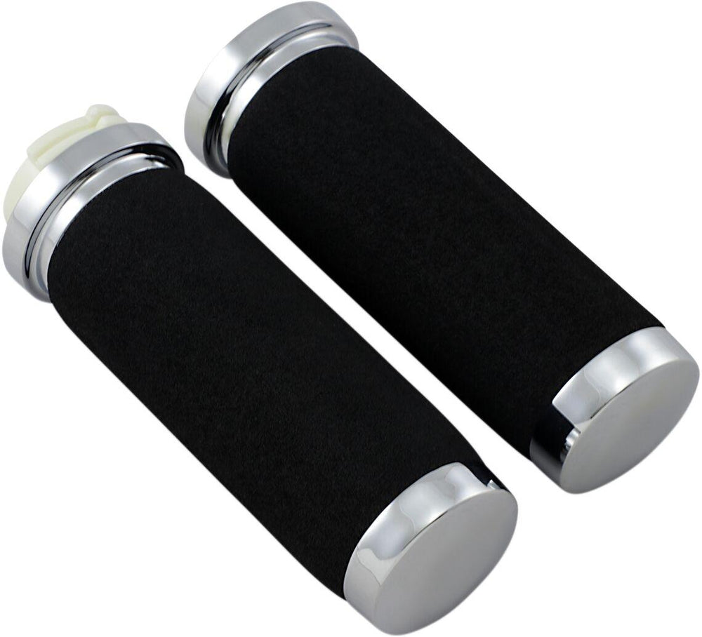 Drag Specialties Sundance Grips For Harley Davidson FLD 1690 2012-2013 - Black Chrome