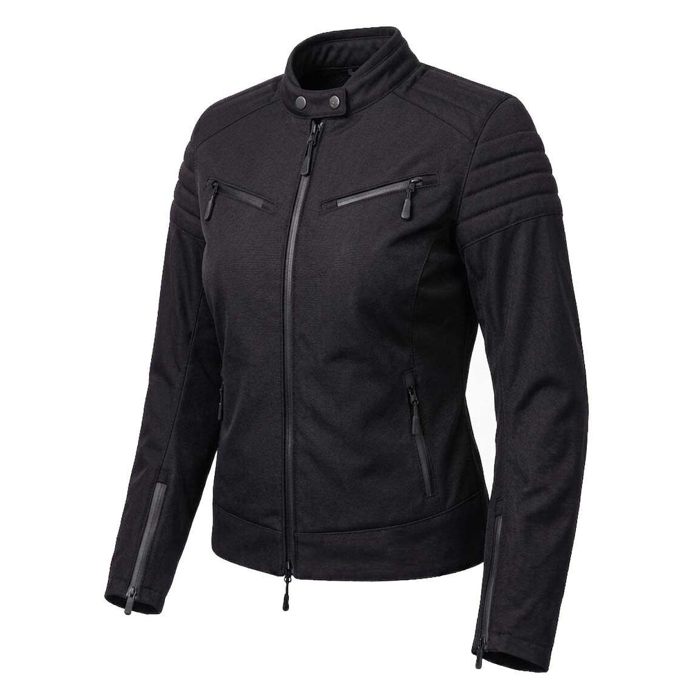 Spada Cafe Flux Ladies Motorcycle Jacket - Stealth Black