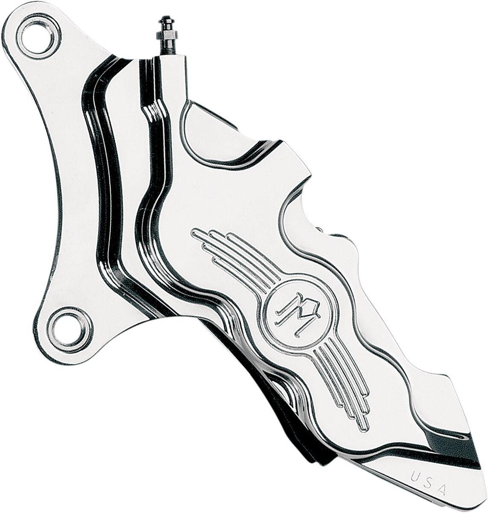 Performance Machine 6 Piston Differential-Bore Caliper For Harley Davidson FLHR 1450 2000-2003 Front Left - Chrome