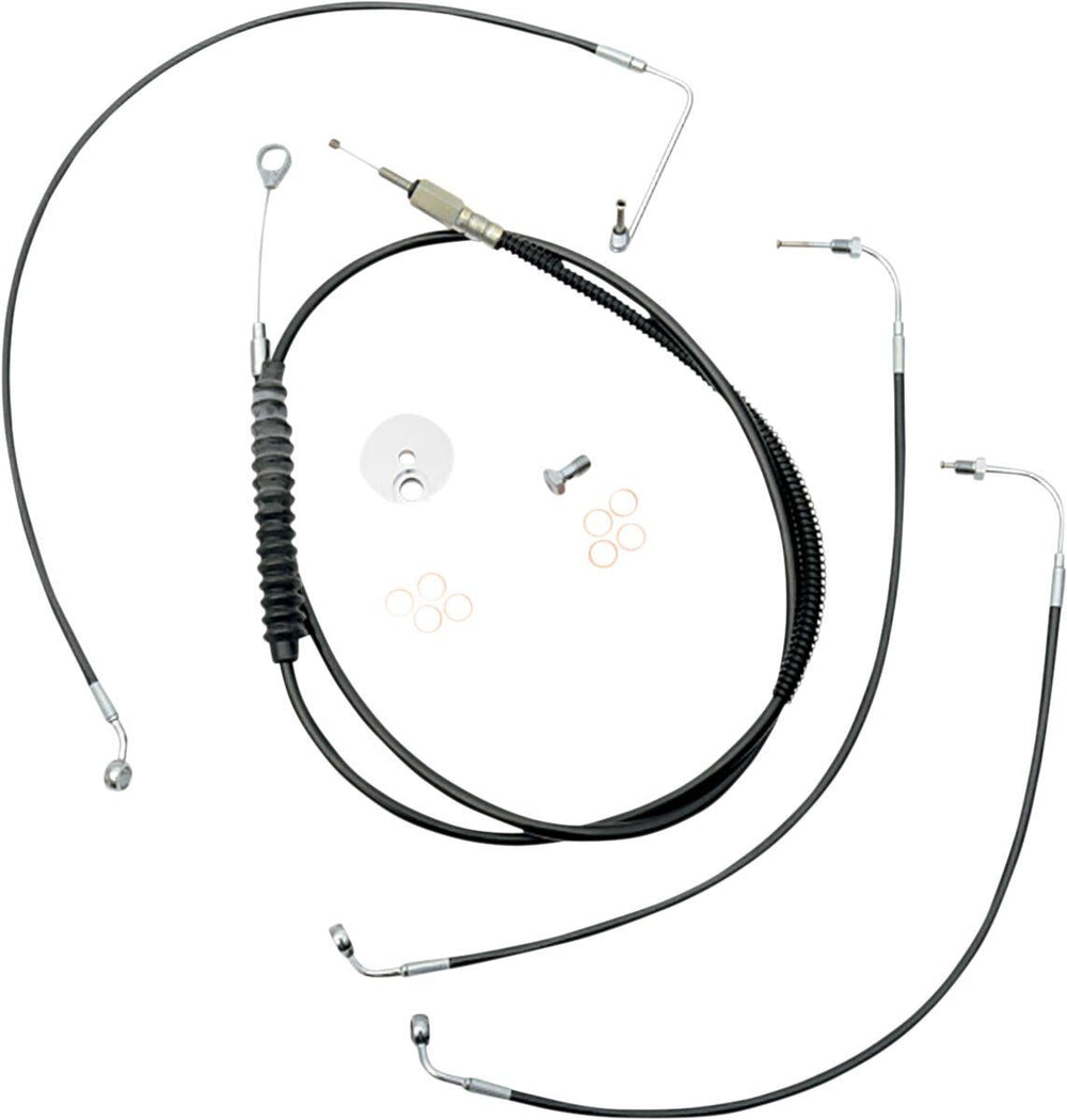 LA Choppers Standard Black Vinyl Handlebar Cable/Brake Hose Kit For Harley Davidson FLDE 1750 ABS 2018-2020 30.5 cm - 35.5 cm (12" - 14") - Black