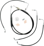 LA Choppers Standard Black Vinyl Handlebar Cable/Brake Hose Kit For Harley Davidson FLHX 1690 2014-2016 30.5 cm - 35.5 cm (12" - 14") - Black