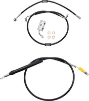 LA Choppers Standard Black Vinyl Handlebar Cable/Brake Hose Kit ABS For Harley Davidson FLDE 1750 ABS 2018-2020 38 cm - 43 cm (15" - 17") - Black