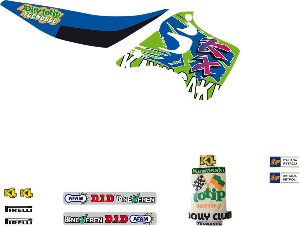 Tecnosel Graphics Kit For Kawasaki KX125 1992-1993 - Green/Multi/Red
