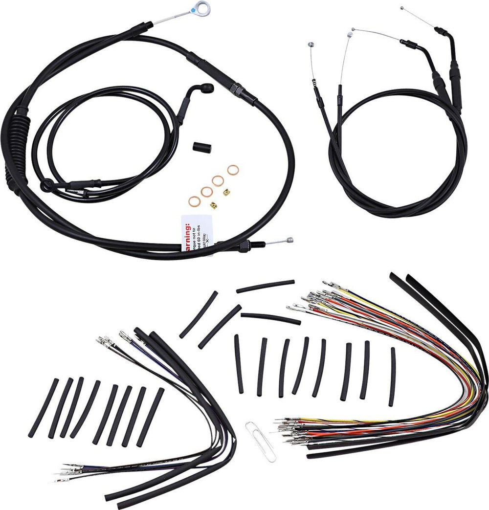 Burly Jail Bar Cable Kit For Harley Davidson XL 1200 C 2007-2013 30.5cm (12") - Black
