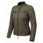 Spada Cafe Flux Ladies Motorcycle Jacket - Olive Green
