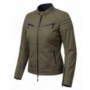 Spada Cafe Flux Ladies Motorcycle Jacket - Olive Green