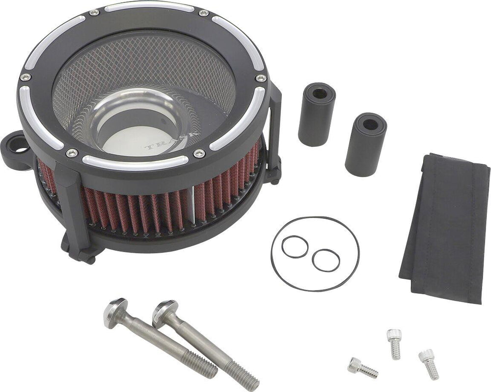 Trask Assault Charge High-Flow Air Cleaner For Harley Davidson FLD 1690 2012-2013 - Black/Reverse Cut