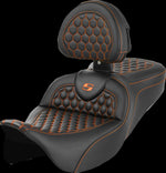 Saddlemen Honeycomb Roadsofa Seat For Harley Davidson FLH 1868 ABS 2021 - Black/Orange