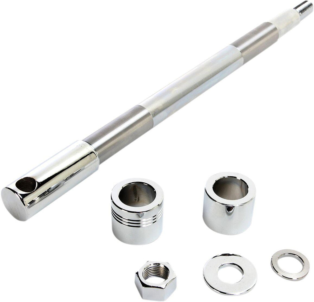 Drag Specialties Front Axle Kit For Harley Davidson FXST 1450 2000-2003 - Chrome Silver