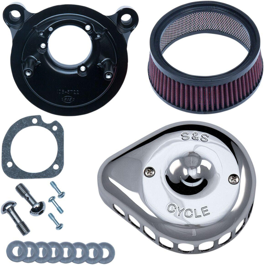 S&S Cycle Mini Teardrop Stealth Air Cleaner Kit For Harley Davidson FLD 1690 2012-2013 - Chrome
