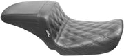 LE Pera Kickflip Seat For Harley Davidson FLD 1690 2012-2013 Double Diamond - Black