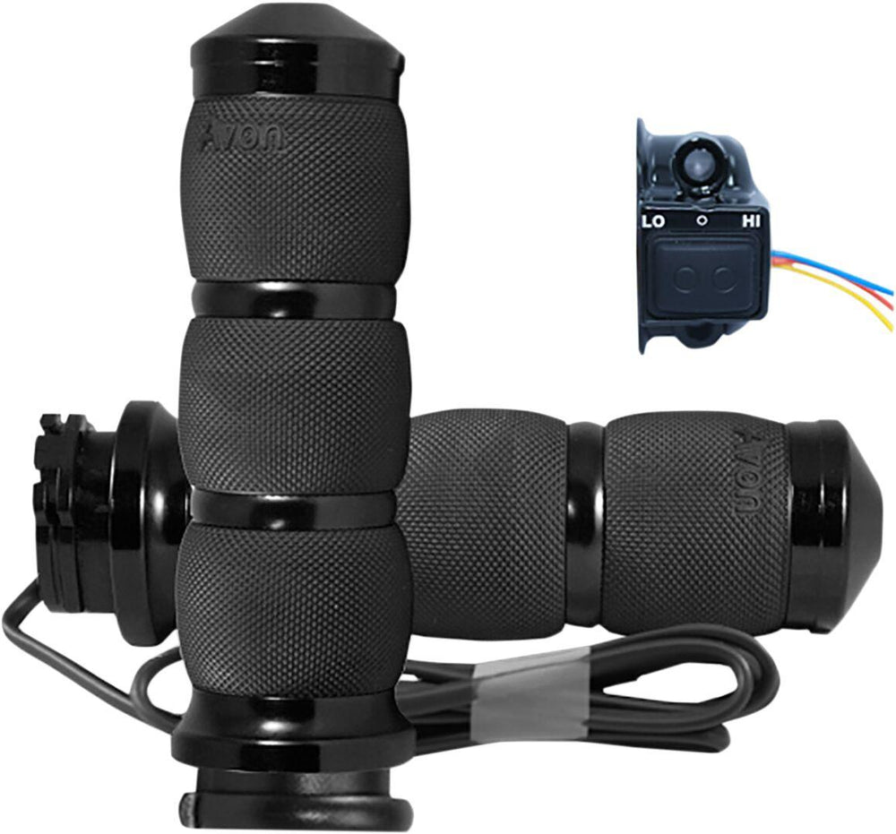 Avon Air Cushion Heated Grips For Harley Davidson FLD 1690 2012-2013 - Black