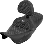 Saddlemen Dragon Scale Stitch Standard RoadSofa Seat For Harley Davidson FLH 1868 ABS 2021 Dragon Stitch/Gripper - Black/White