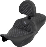 Saddlemen Dragon Scale Stitch Standard RoadSofa Seat For Harley Davidson FLH 1868 ABS 2021 Dragon Stitch/Gripper - Black/Silver