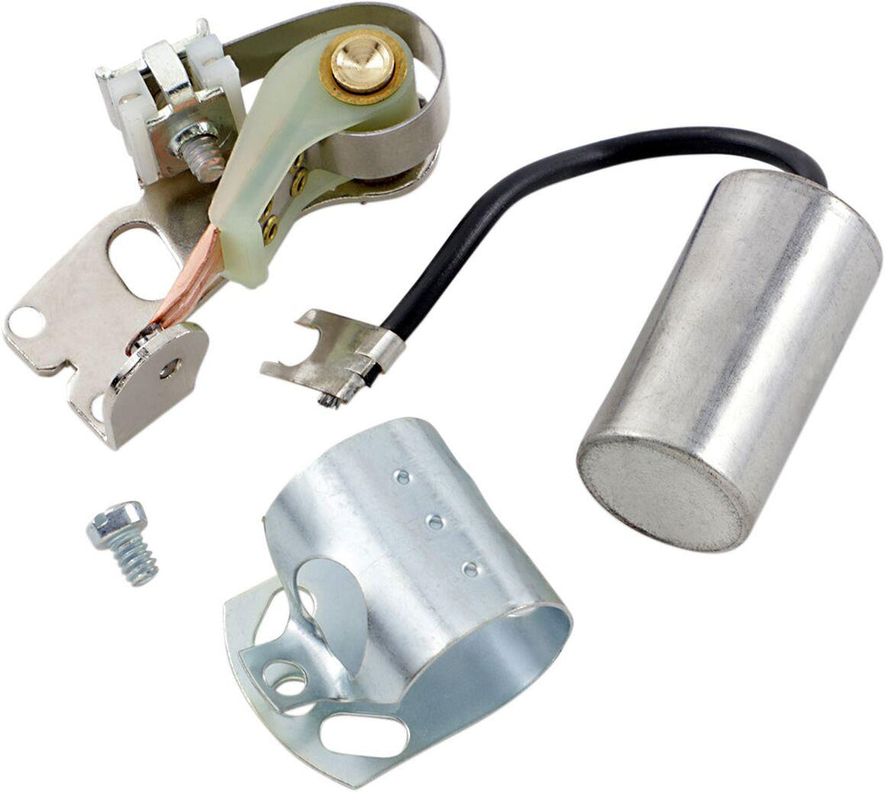 Drag Specialties Points & Condenser Kit For Harley Davidson FL 1200 1970-1977 - Black Silver