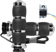 Avon Grips Velvet Air Heated Grips For Harley Davidson FLD1690 2012-2013 3 Ring - Black Chrome