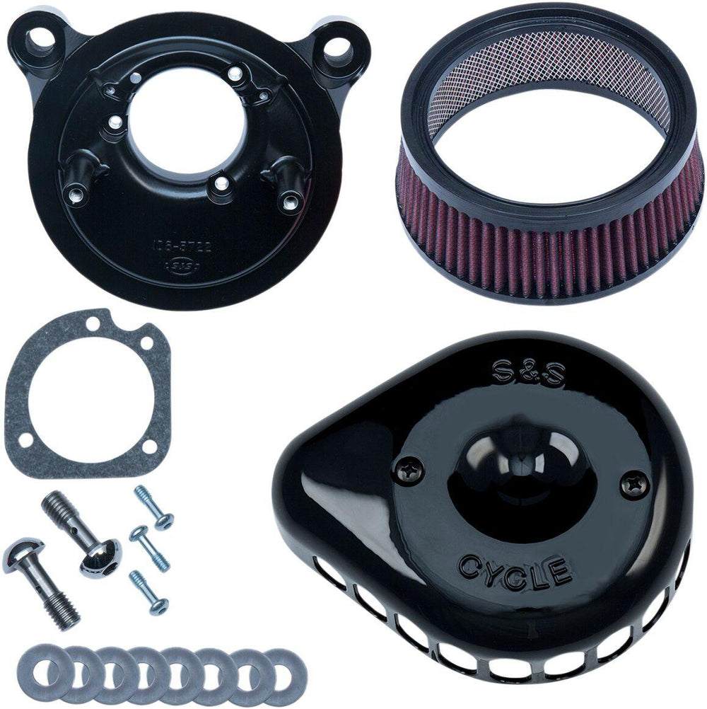 S&S Cycle Mini Teardrop Stealth Air Cleaner Kit For Harley Davidson FLD 1690 2012-2013 - Black
