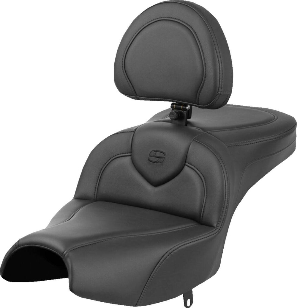 Saddlemen Roadsofa Standard Reach Plain Seat With Backrest For Indian Pursuit 108 2024-2026 - Black