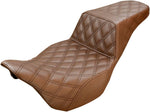 Saddlemen Step Up Seat For Harley Davidson FLH 1868 ABS 2021 Full Lattice Stitch - Brown