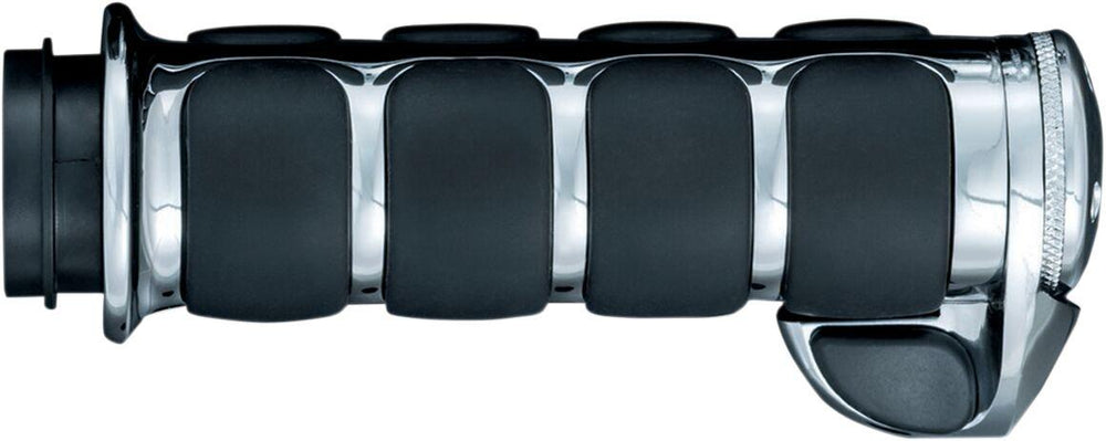 Kuryakyn Premium ISO Grips For 1" Bars For Harley Davidson FLDE 1750 2018 - Black/Chrome