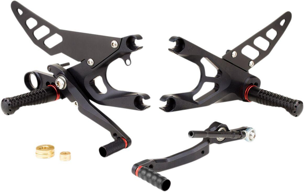 Gilles FXR Rearset For Yamaha YZF-R6 600 2017-2020 - Black/Red