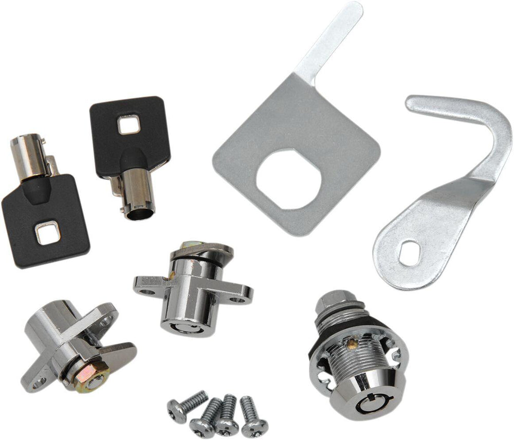 Drag Specialties Saddlebag & Tour Pack Lock Kit For Harley Davidson FLHR 1340 1994-1998 - Chrome