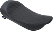 Drag Specialties EZ-On Mount Low-Profile Black Stitching Solo Seat For Harley Davidson FLHR 1340 1997-1998 - Black