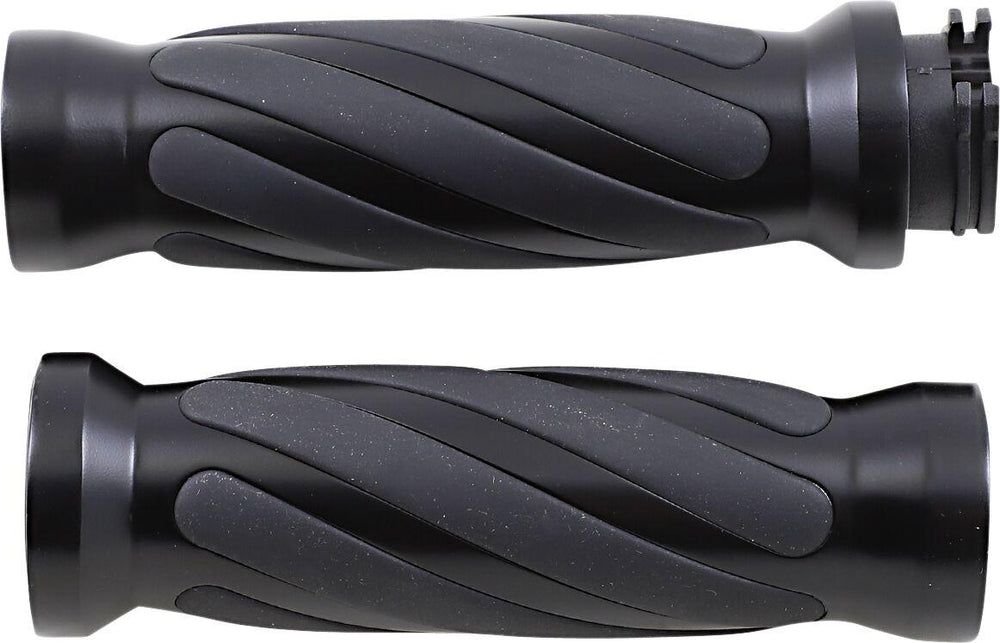 Drag Specialties Twisted Grips For Harley Davidson FLD 1690 2012-2013 - Black