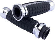 Drag Specialties Grenade Grips For Harley Davidson FLD 1690 2012-2013 - Chrome