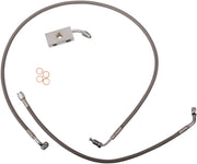LA Choppers Stainless Steel Brake Hose Kit With ABS For Harley Davidson FLDE 1750 ABS 2018-2020 12" - 14" - Silver