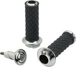 Biltwell Alumicore Grips For 25.4 mm (1") Handlebars - Black Chrome