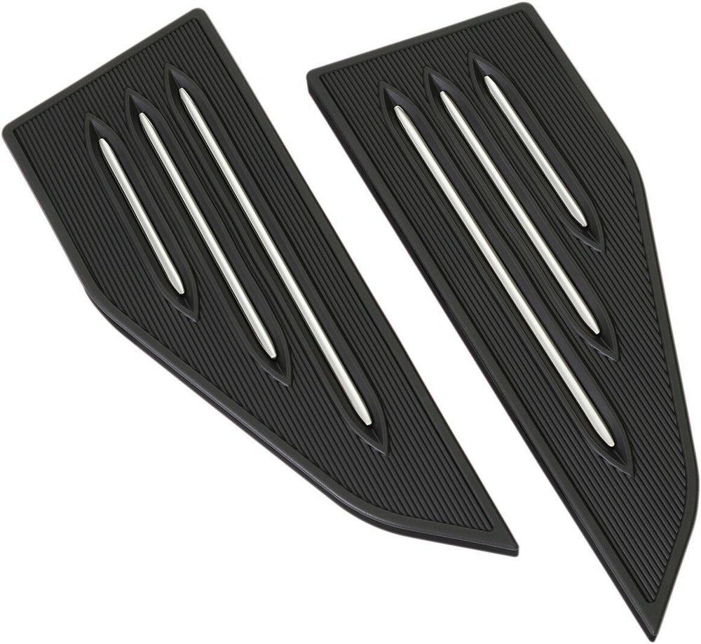 Show Chrome Commander Passenger Board Inserts For Honda GL 1800 2018-2023 - Black/Chrome