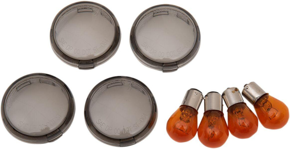 Drag Specialties Smoked Turn Signal Lens Kit For Harley Davidson FLS 1690 2012-2016 Fits Front Or Rear Smoke