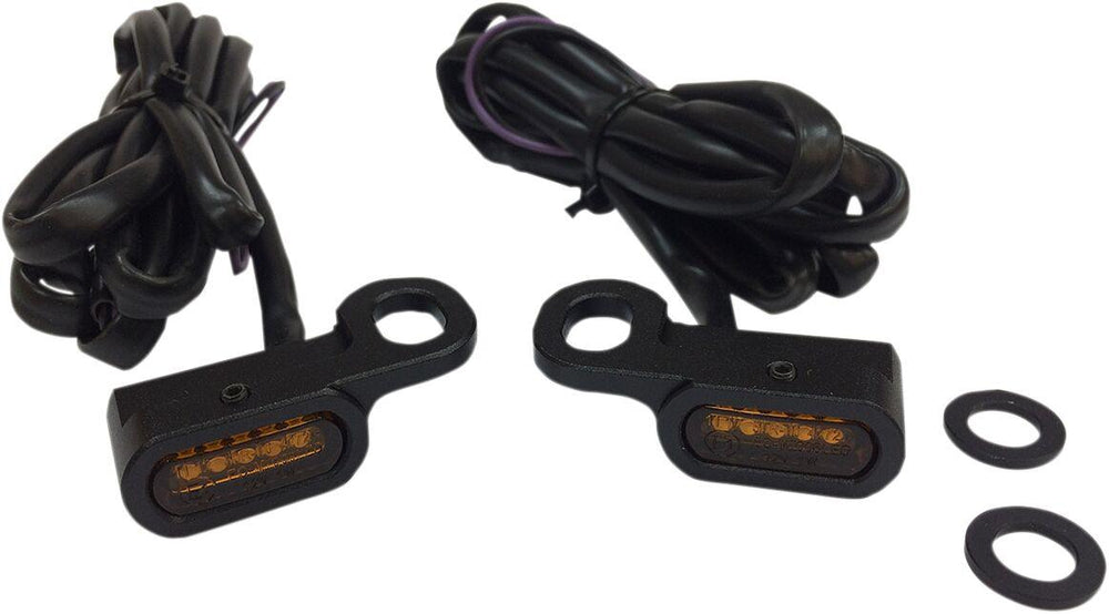 Drag Specialties LED Handlebar Marker Lights For Harley Davidson FLHTCU 1690 2014-2016 Black Amber
