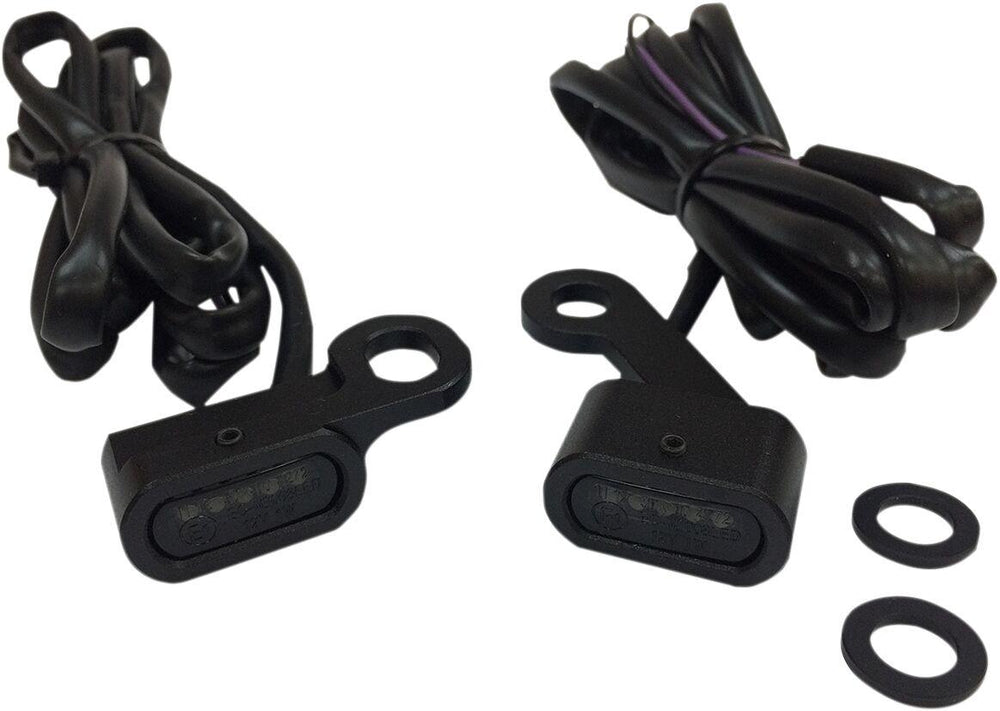 Drag Specialties LED Handlebar Marker Lights For Harley Davidson XL 1200 C 2014-2020 Black Smoke
