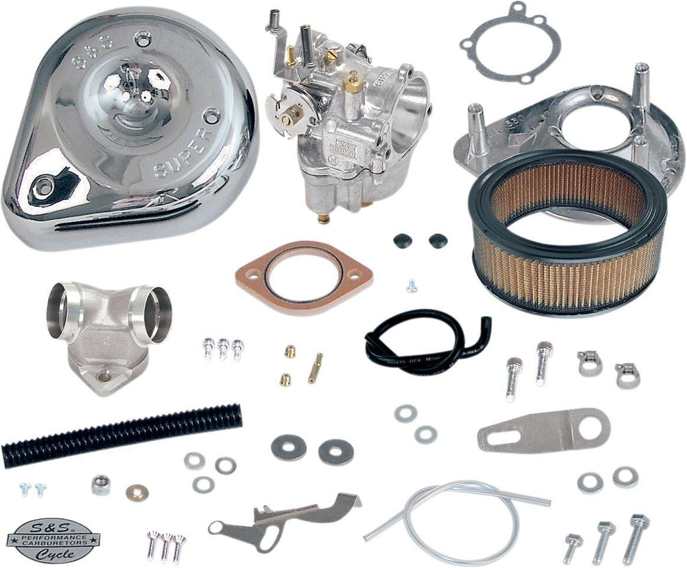 S&S Cycle Super E Carburettor Kit With Manifold For Harley Davidson XL 1200 C 2004-2006 - Chrome