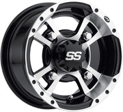ITP SS112 Sport Wheel For Arctic Cat Textron 300 2X4 2009-2016 Rear 9x8" - Black/Diamond-Cut/Silver