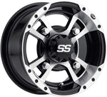 ITP SS112 Sport Wheel For Yamaha YFM125R 2011-2013 Rear 10x8" - Black/Diamond-Cut/Silver