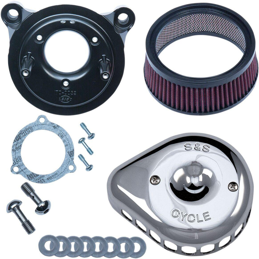 S&S Cycle Mini Teardrop Stealth Air Cleaner Kit For Harley Davidson FLHR 1584 2008 - Chrome