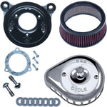 S&S Cycle Mini Teardrop Stealth Air Cleaner Kit For Harley Davidson FLHR 1584 2008 - Chrome