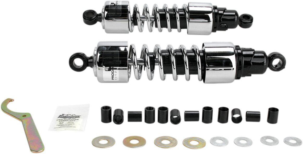 Progressive Suspension 412 Series Cruiser Shocks For Laverda 1000 3C 1972-1976 330mm (13.00") - Black/Chrome