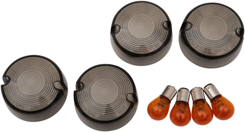 Drag Specialties Smoked Turn Signal Lens Kit For Harley Davidson XL 1200 C 1999-2000 Fits Front Or Rear Smoke