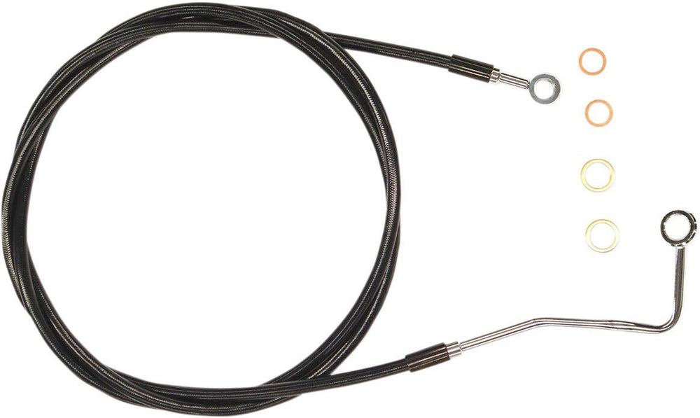 Magnum Shielding XR Stainless Brake Hose For Harley Davidson FLH 1868 2021 Front 178 cm (70") - Black Chrome