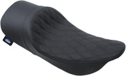Drag Specialties EZ-On Mount Forward Low Black Stitching Solo Seat For Harley Davidson FLHR 1340 1997-1998 - Black