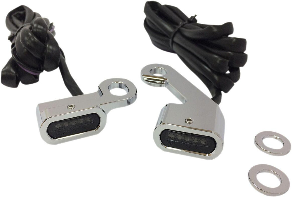 Drag Specialties LED Handlebar Marker Lights For Harley Davidson FLDE 1750 2018-2020 Chrome Smoke