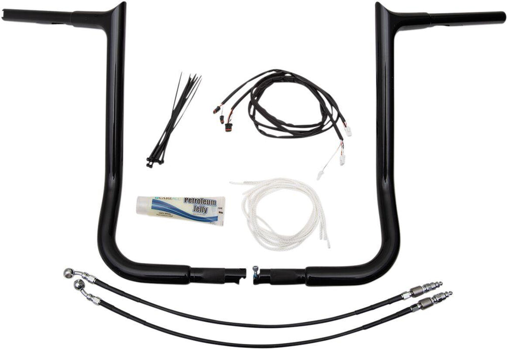 Fat Baggers Inc. 1-1 4" EZ Install Pointed Top Handlebar Kit For Harley Davidson FLHT 1750 2019-2020 40.5 cm (16") - Black